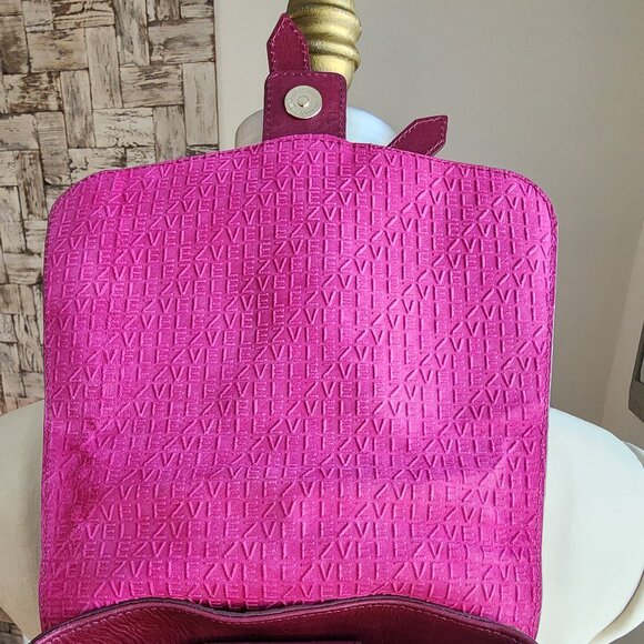 Woven Leather Backpack in Burgundy - Picture 7 of 15